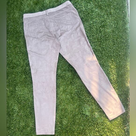 Nine West Vintage America Boho Skinny Western Cowgirl Velvet Suede Khaki Pants 8 - Picture 8 of 9